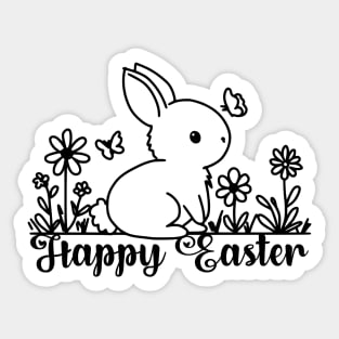 Easter Bunny Doodle Sticker